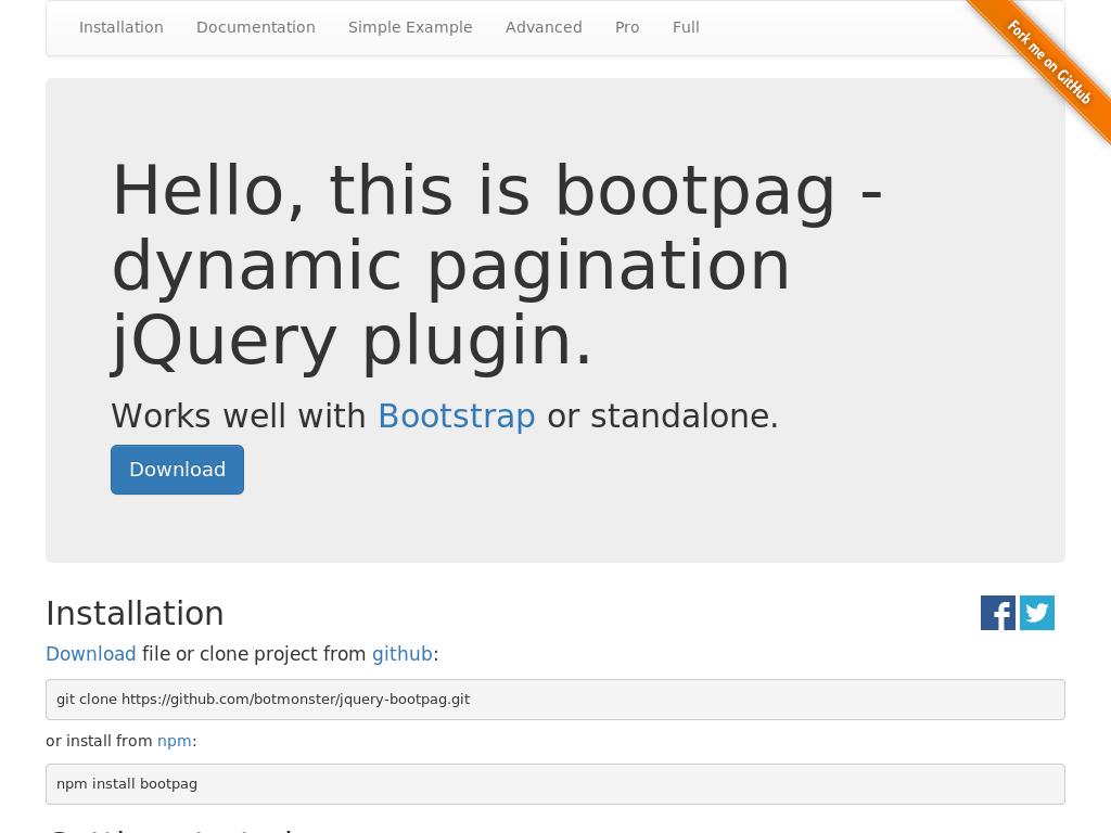 Плагин расширяющий возможности использования пагинации переключения страниц в Bootstrap 3.