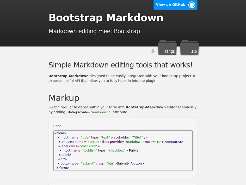 Bootstrap Markdown - Улучшение