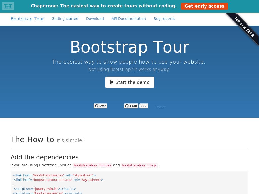 Отправьте посетителя в тур ознакомление по имеющимся разделам страницы сайта, плагин для Bootstrap.
