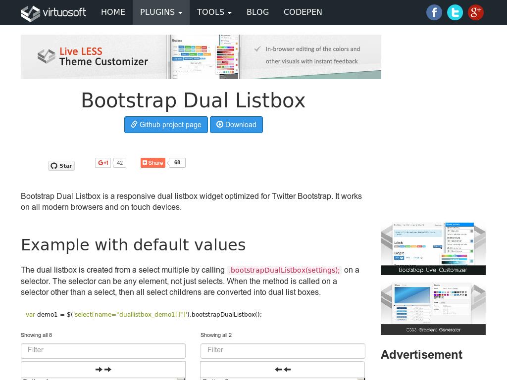 Bootstrap Dual Listbox - Улучшение