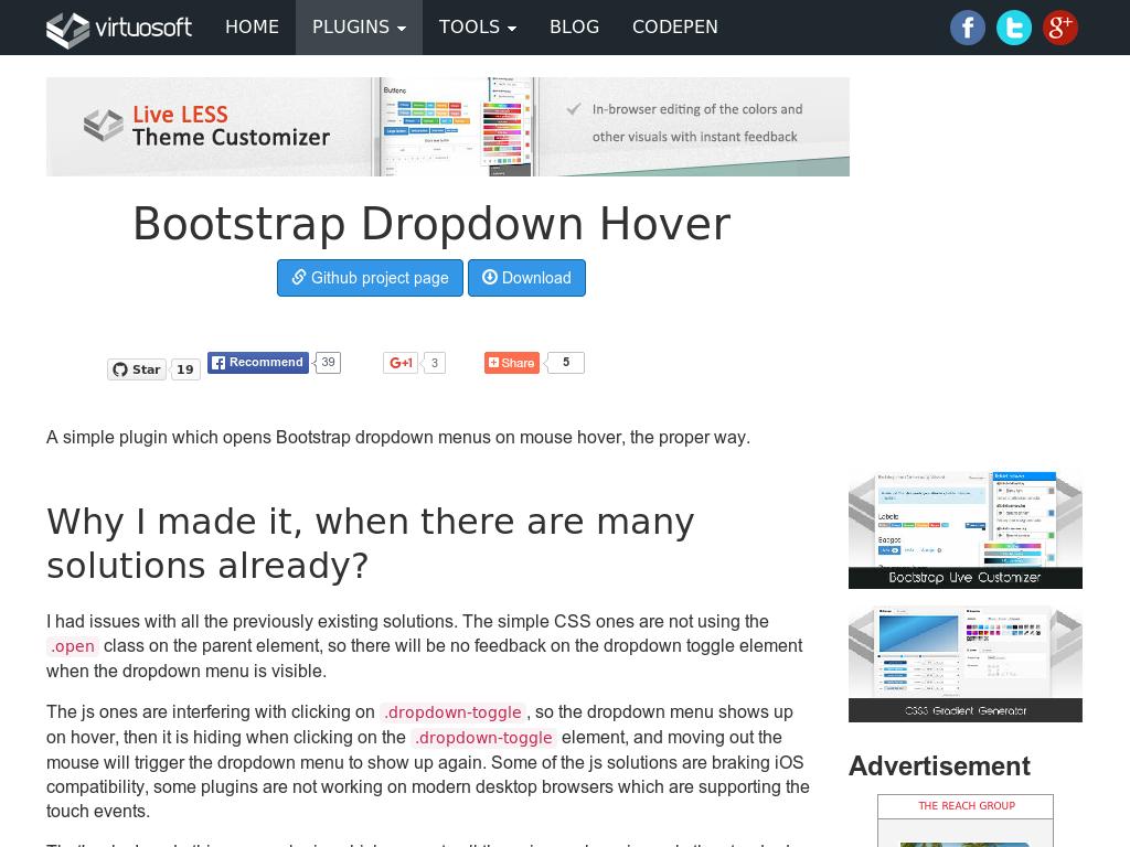 Специализированный плагин для добавления выпадающему списку dropdown меню Bootstrap эффекта при наведении на пункты.