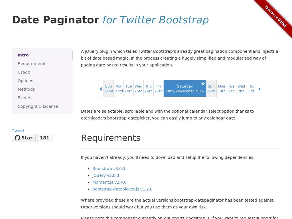 Bootstrap Date Paginator - Улучшение