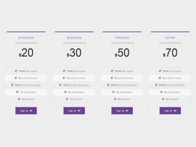 Pricing Bootstrap Color Style