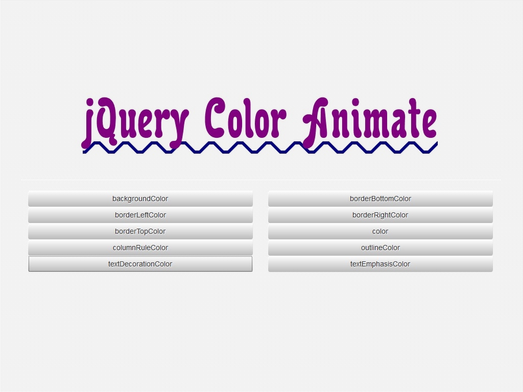 jQuery скрипт для управления цветом создавая эффект анимации, плавное изменение цвета при нажатии показано с Bootstrap.