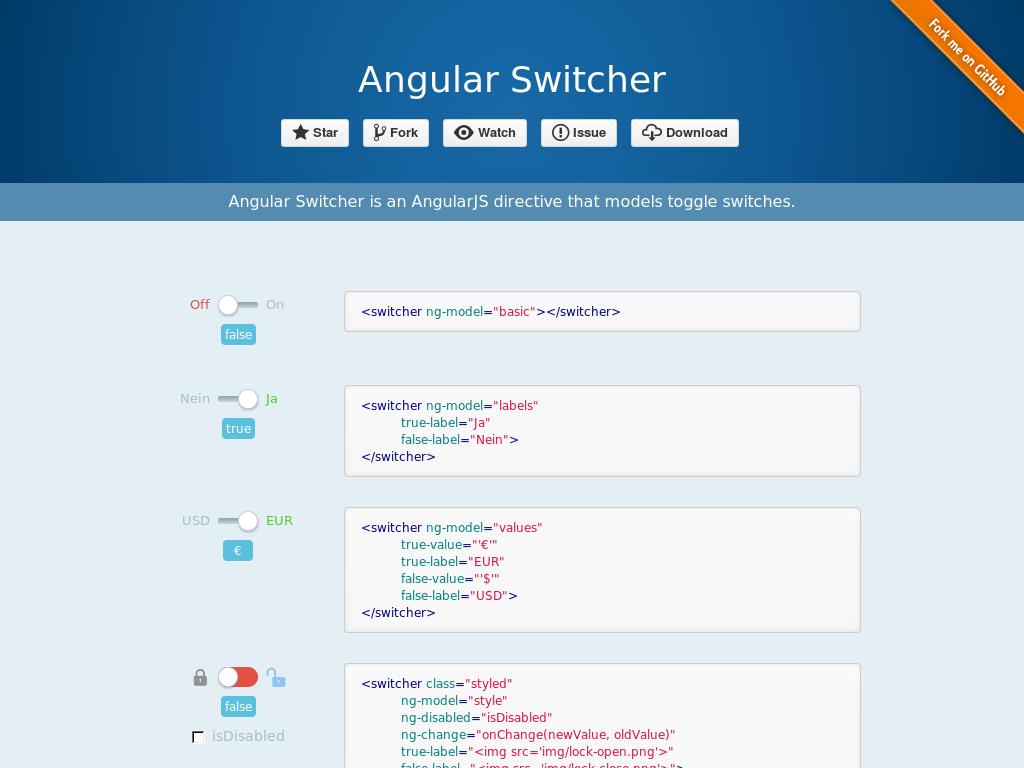 Angular Switcher - Улучшение