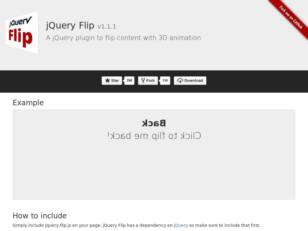 jQuery Flip - Улучшение