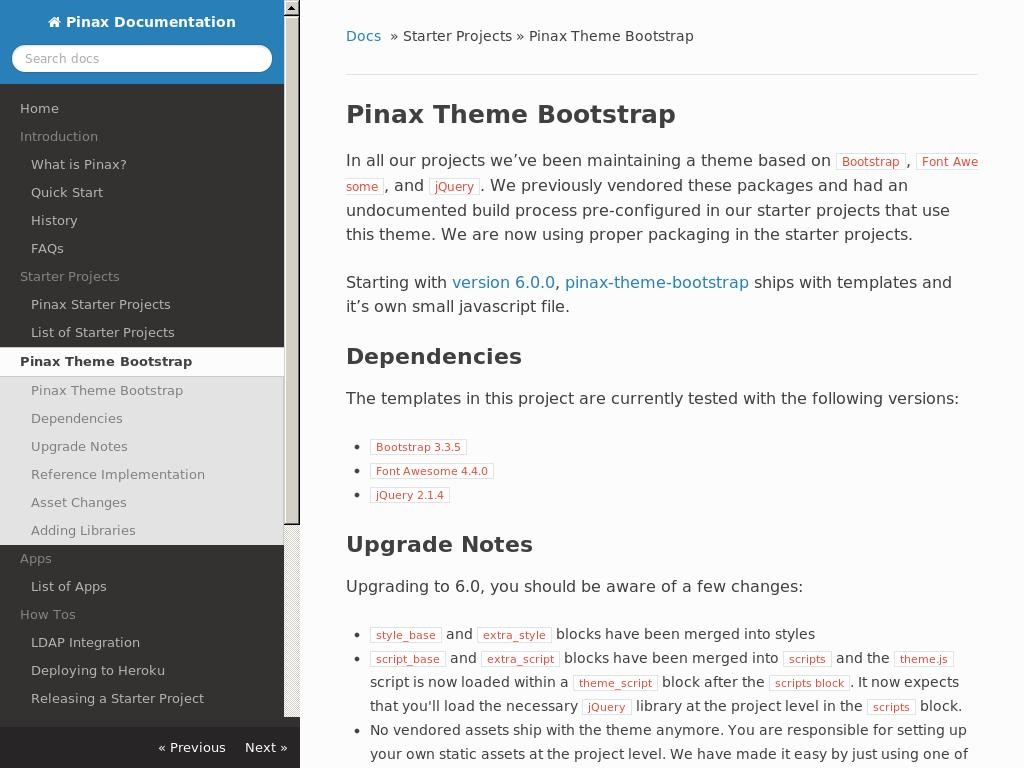 Pinax Theme Bootstrap - Улучшение