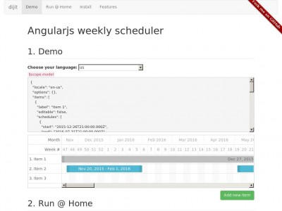 Angularjs weekly scheduler