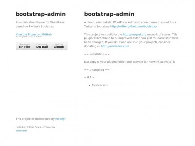 Bootstrap Admin for WordPress