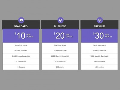 Pricing Table Style Bootstrap