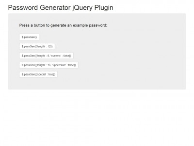 Password Generator jQuery Plugin