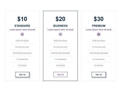Pricing Table Border