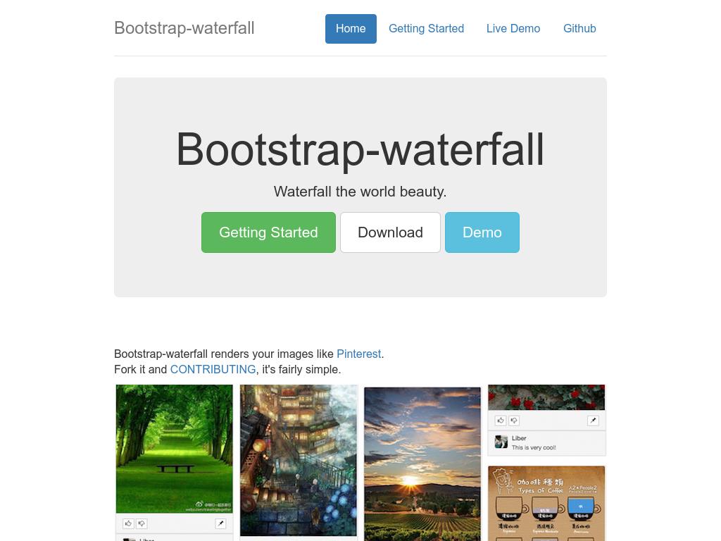 Bootstrap Waterfall - Дизайн