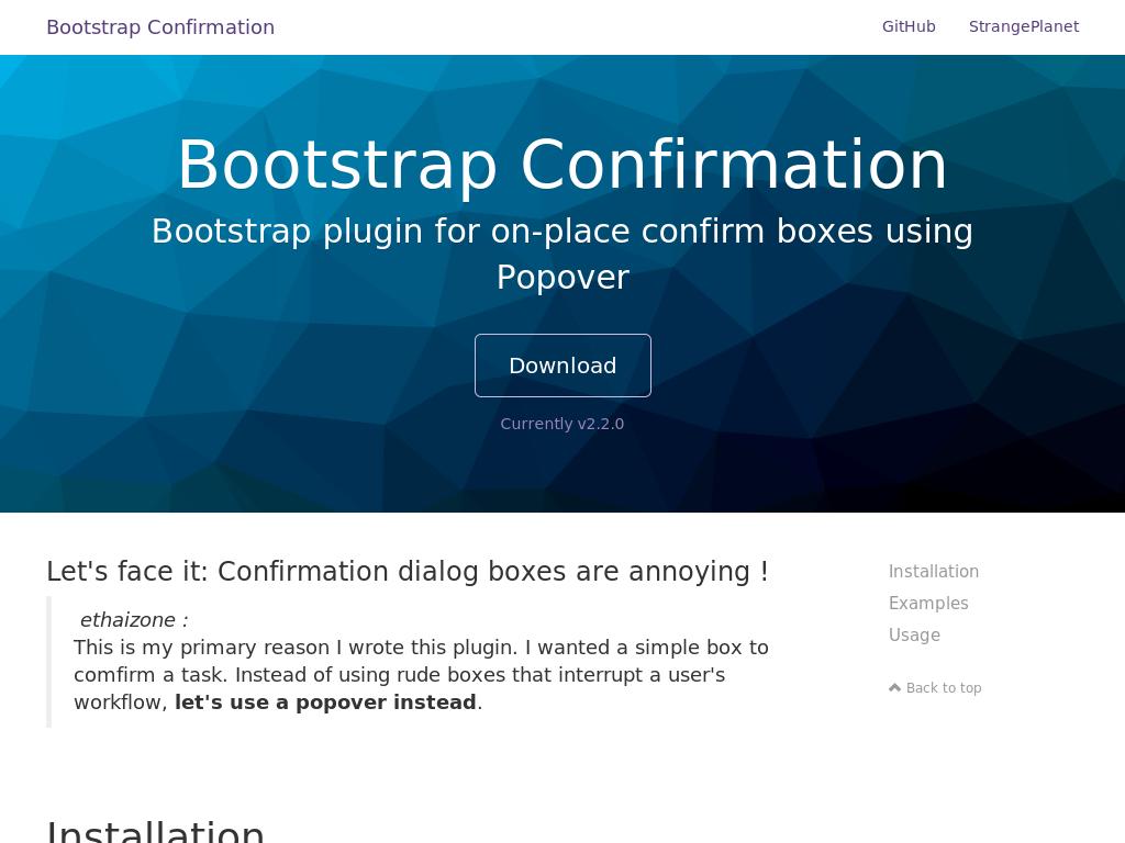Плагин для расширения возможностей использования Popover информеров Bootstrap, предельно прост в установке и применении.