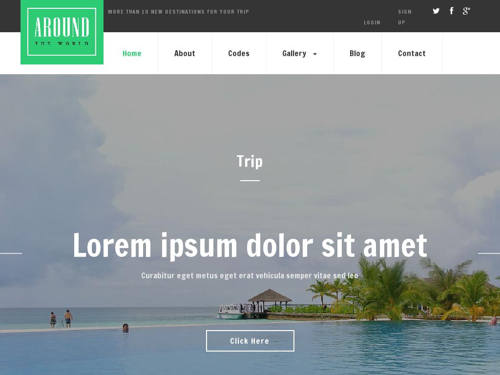 Шаблон на тему туризьма и отдыха, состоит из 10 HTML страниц с отзывчивой вёрсткой Bootstrap 3 и адаптивным дизайном элементов.