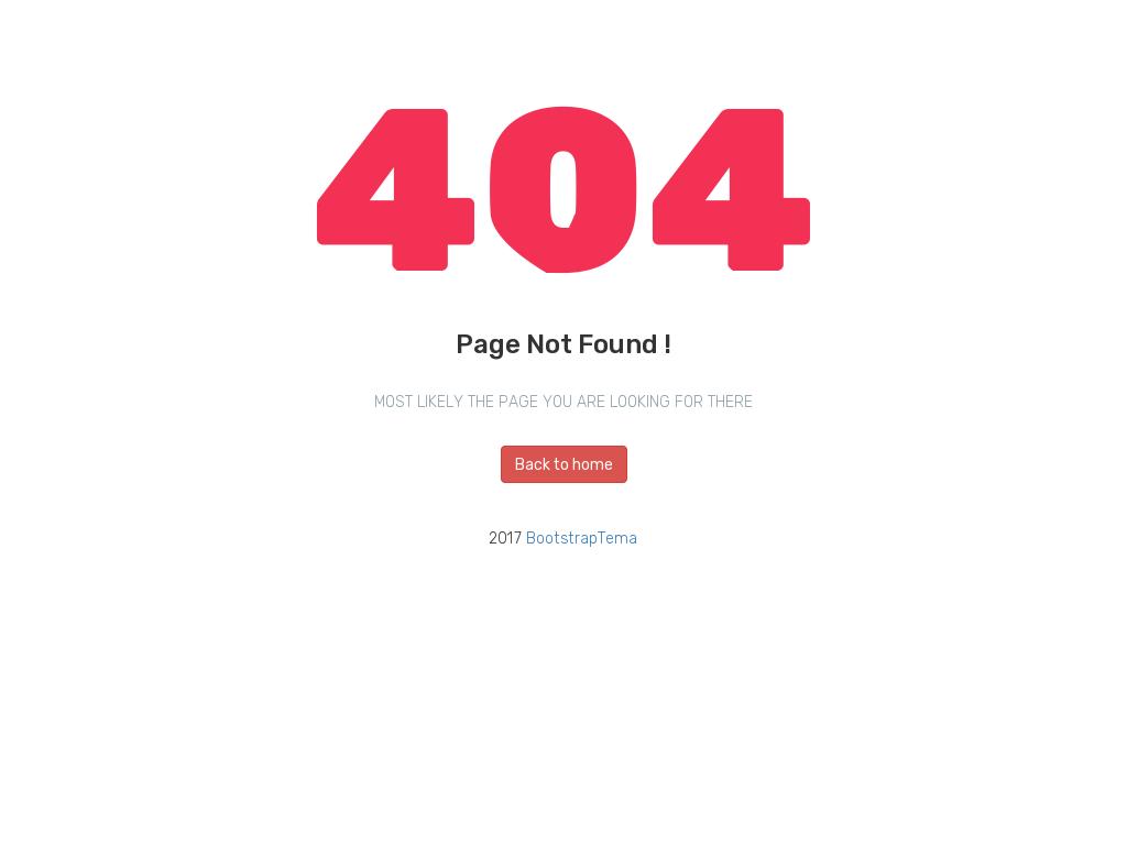 Светлая Bootstrap 3 адаптивная страница информирующая об отсутствующей странице с демонстрацией ошибки 404 выделенной крупным шрифтом ярко красного цвета.