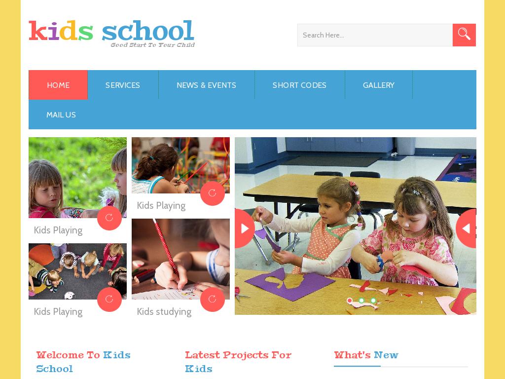 Шаблон для сайта детского учебного учреждения или школы, состоит из 7 HTML страниц адаптивного содержания и вёрстке Bootstrap 3.
