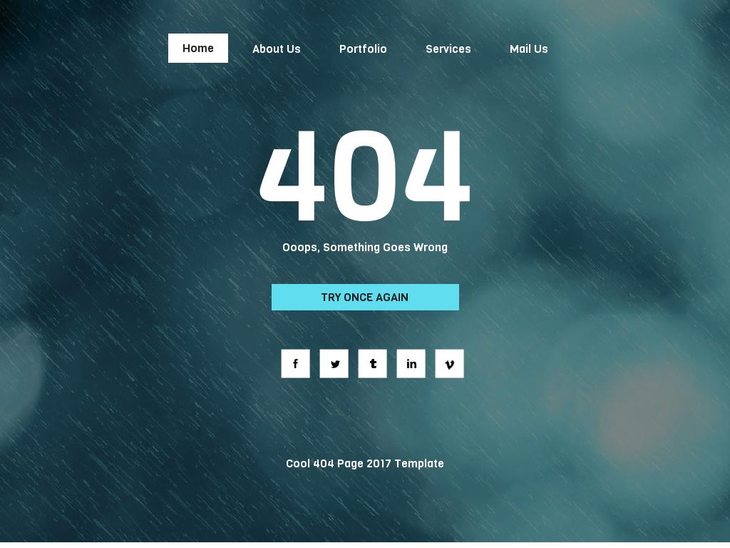 HTML страница ошибки 404 с адаптивным содержимым оптимизированным под разрешение мобильных устройств, используются только свойства CSS.