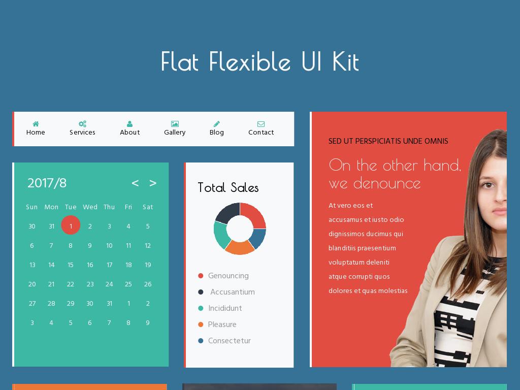 Готовый набор элементов UI Kit для использования в разметке Bootstrap 3, адаптивное состояние и стилизованный дизайн совершенно бесплатно.