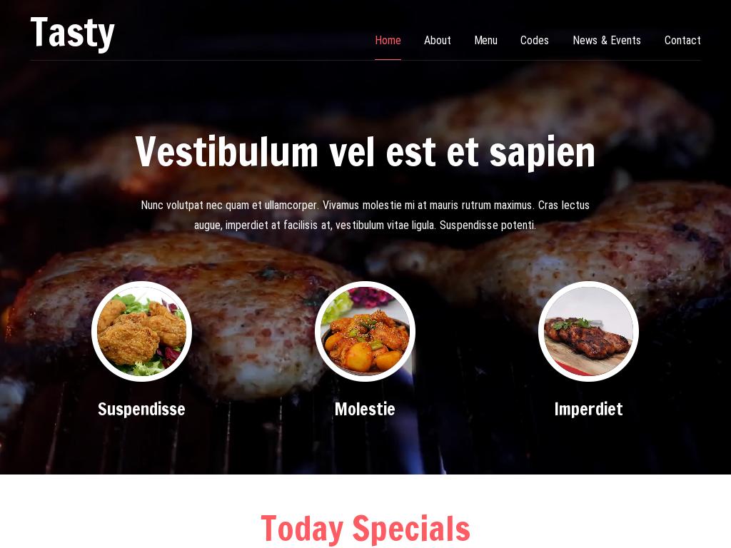 Шаблон сайта бара, кафе или ресторана, сделано 7 HTML с отзывчивым дизайном на адаптивной вёрстке Bootstrap 3, видео шапка с приготавливаемой едой.