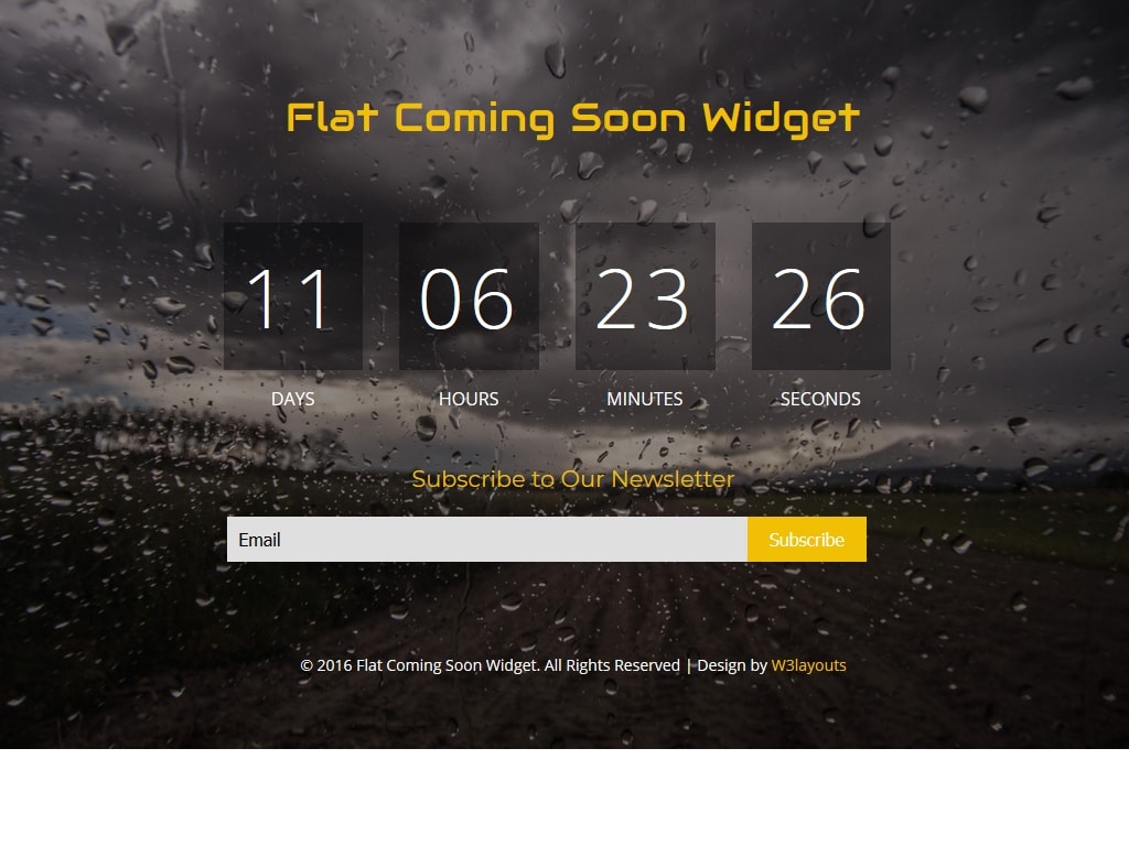 Flat Coming Soon Widget - Заглушка