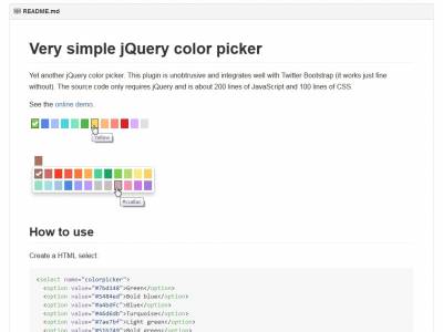 Very simple jQuery color picker