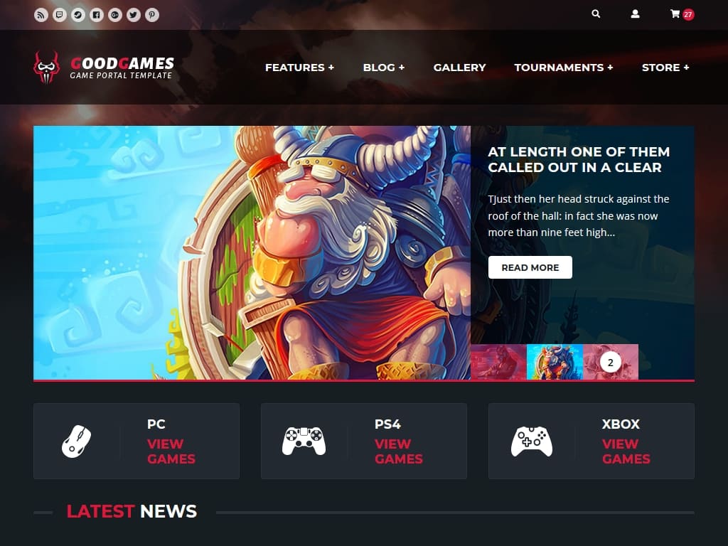 Премиум шаблон игрового портала, с форумом и магазином, созданы специализированные страницы Clan War, новостей и уникальных статей, полностью адаптивный с приятным игровым дизайном.