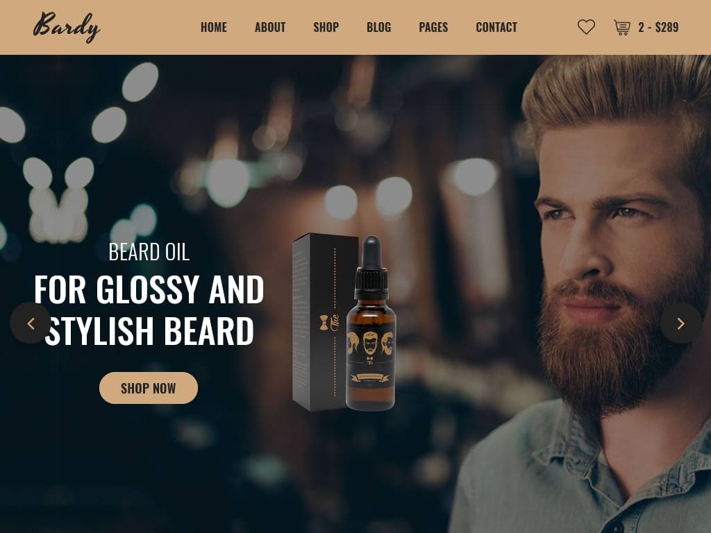 Шаблон предназначен продавать широкий ассортимент масла для бороды, Вы можете продемонстрировать масло бороды всех известных мировых брендов.