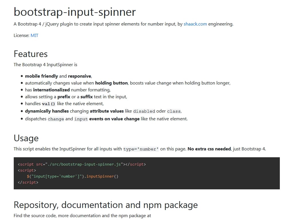 Bootstrap Input Spinner - Улучшение