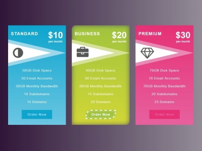 Pricing table button border dashed hover