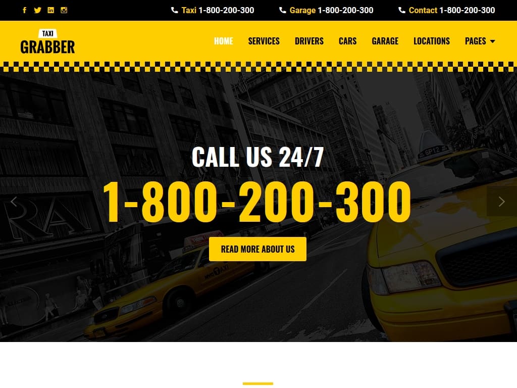 Шаблон, предназначенный для компаний такси всех размеров, поэтому не имеет значения, если у вас есть небольшая местная компания с небольшим количеством такси или огромная корпорация такси.