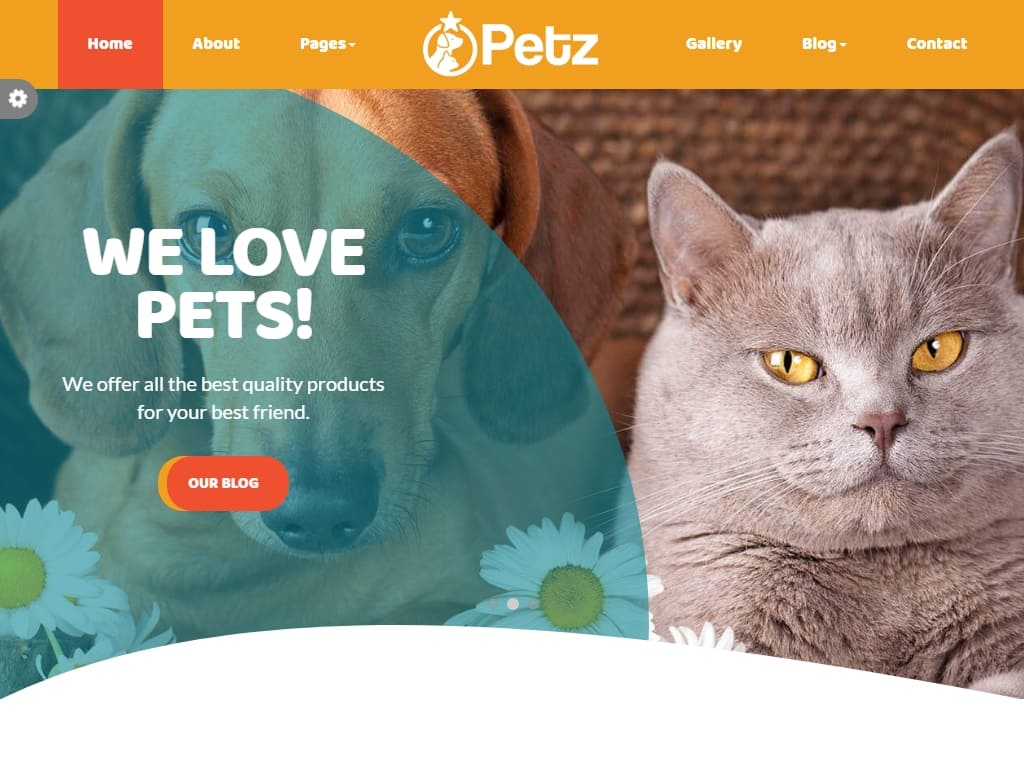 Полностью адаптивный многостраничный HTML шаблон, созданный для любого бизнеса, связанного с домашними животными, например для ветеринаров, зоомагазинов, питомников и приютов кошек и собак.