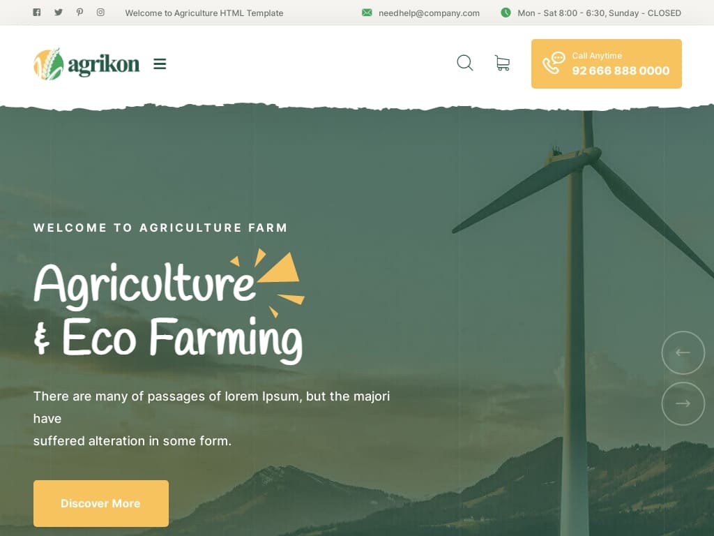 Шаблон идеально подходит для всех зеленых инициатив фермерских сообществ, красочный адаптивный шаблон HTML5 для агропромышленной темы сайта.