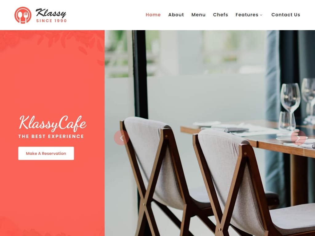 Klassy Cafe - Лендинг
