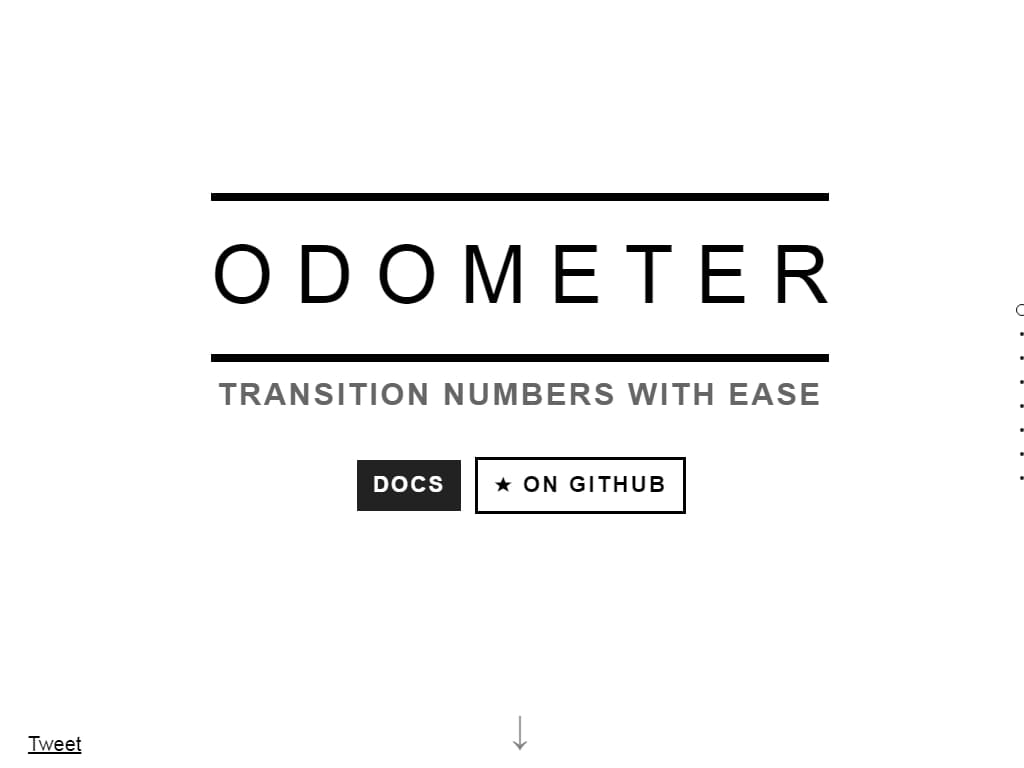 Odometer - библиотека Javascript и CSS для плавного перехода чисел, плавно и легко переключает числа работает с Bootstrap.