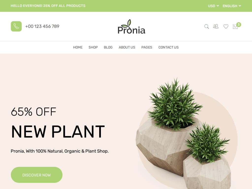 Шаблон, идеально подходящий для любого веб-сайта, посвященного растениям или цветам. Динамический дизайн этого решения дает вам возможность создать свой собственный участок.