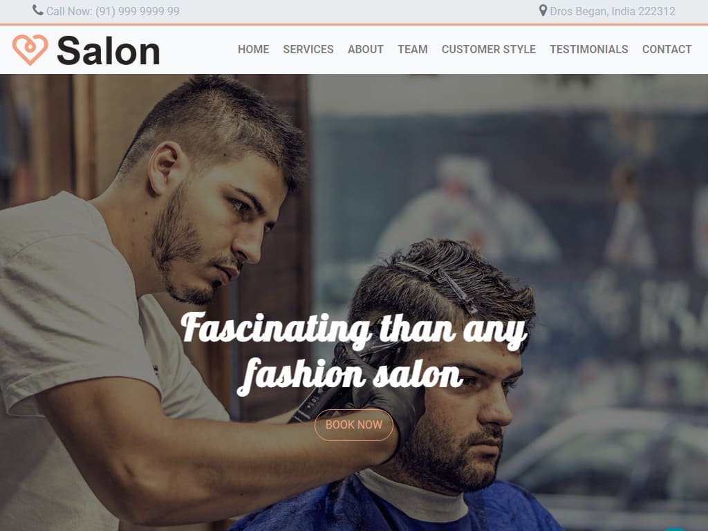 Бесплатный HTML5 шаблон для сайта парикмахерского салона, идеальный выбор для тех предпринимателей, которые собираются в ближайшее время открыть парикмахерскую.