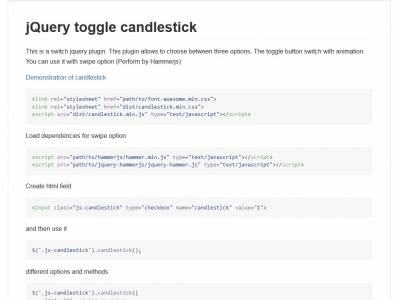 jQuery toggle candlestick