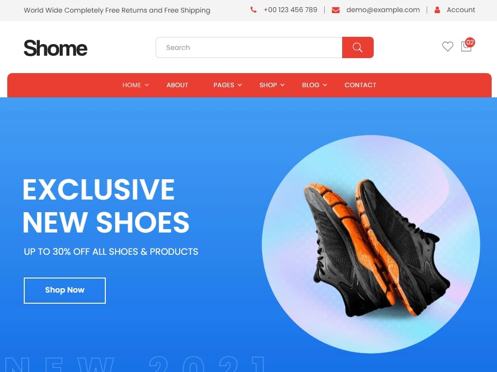 Шаблон для сайта обуви, превосходный и привлекательный шаблон, с помощью этого шаблона вы можете создать универсальный интернет-магазин, предназначенный для продажи различных типов обуви.