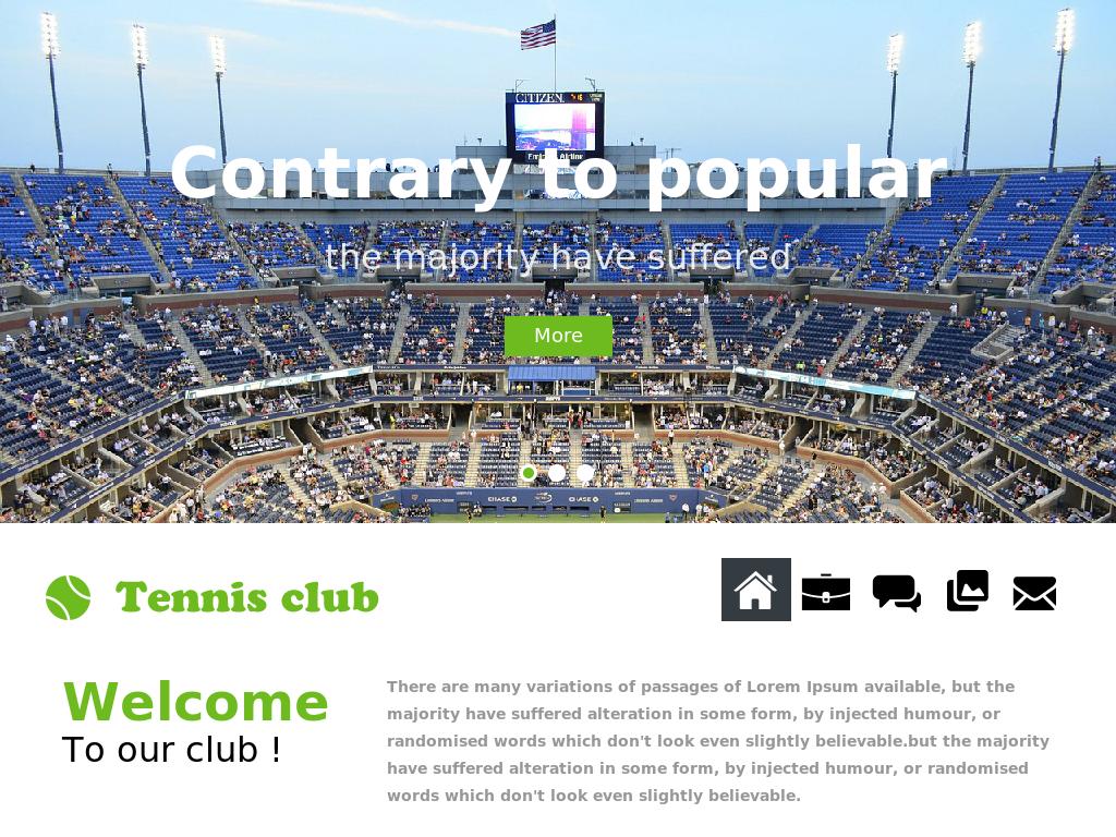 Адаптивный шаблон Bootstrap 3 на спортивную тему тенниса, сделано несколько готовых страниц для использования на сайте.