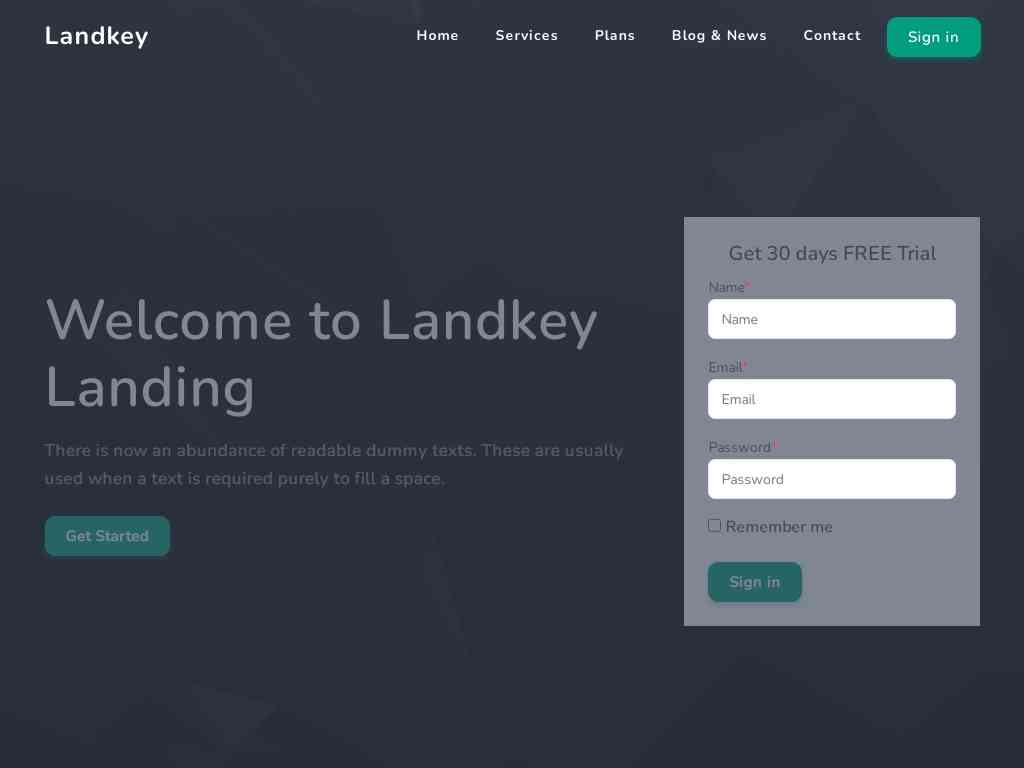 Landkey - Лендинг