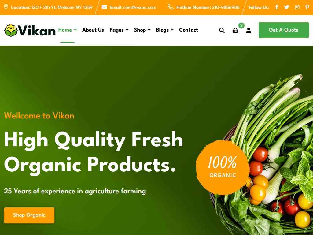 HTML шаблон, специально разработанный для органических продуктов питания, сельского хозяйства и магазинов органических продуктов, имеет множество функций, которые помогут вам создать полноценный сайт.