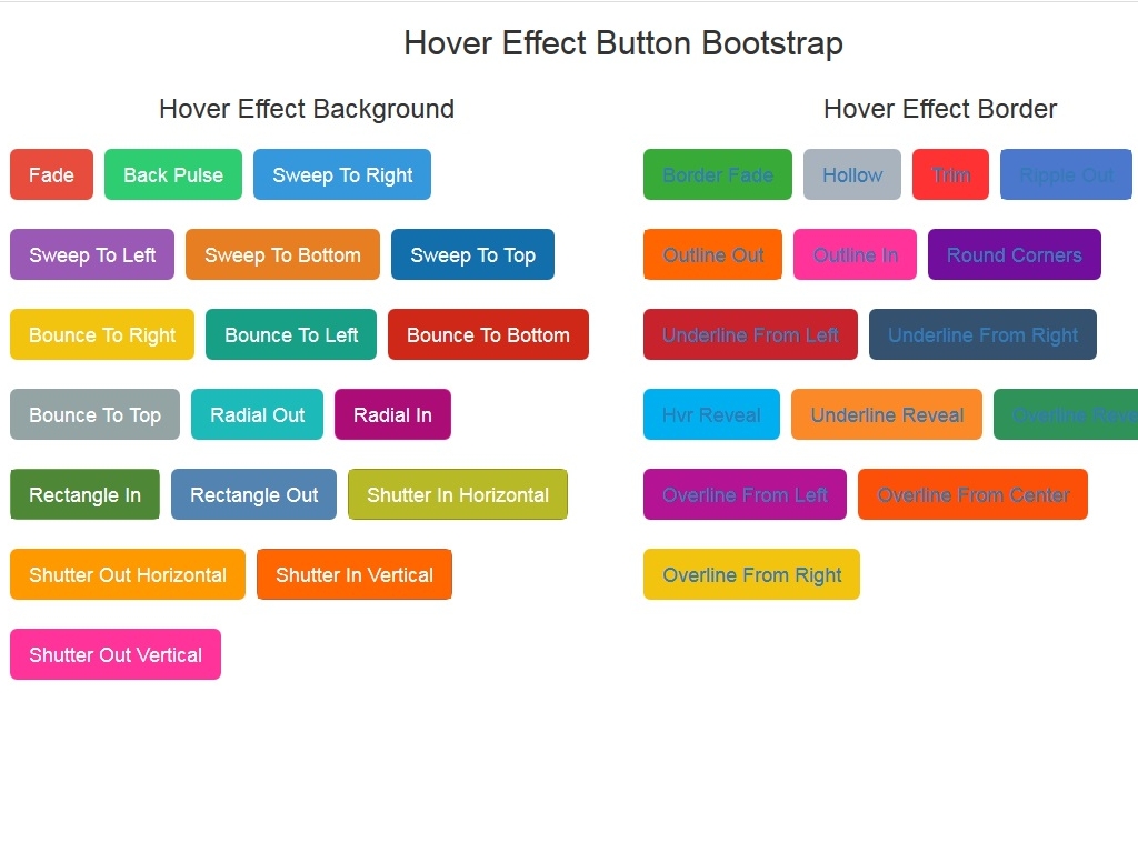 Hover Effect Button Bootstrap - Эффекты