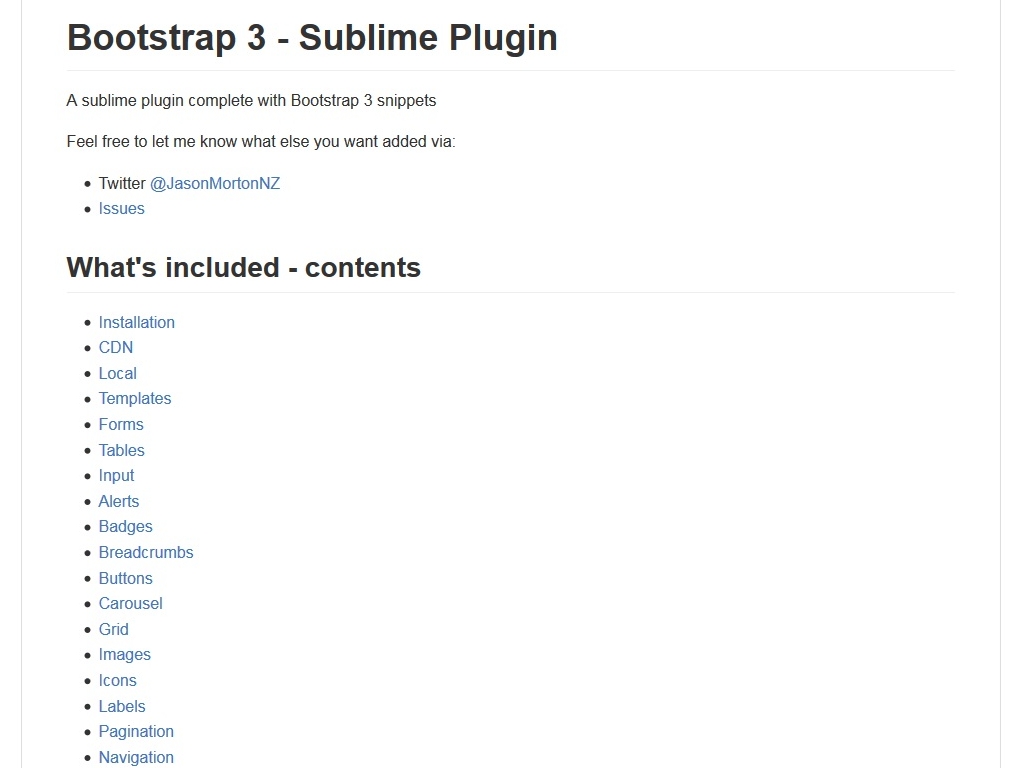 Сниппеты Bootstrap 3 для Sublime Text 2/3, кроссплатформенного проприетарного текстового редактора на языке программирования Python.