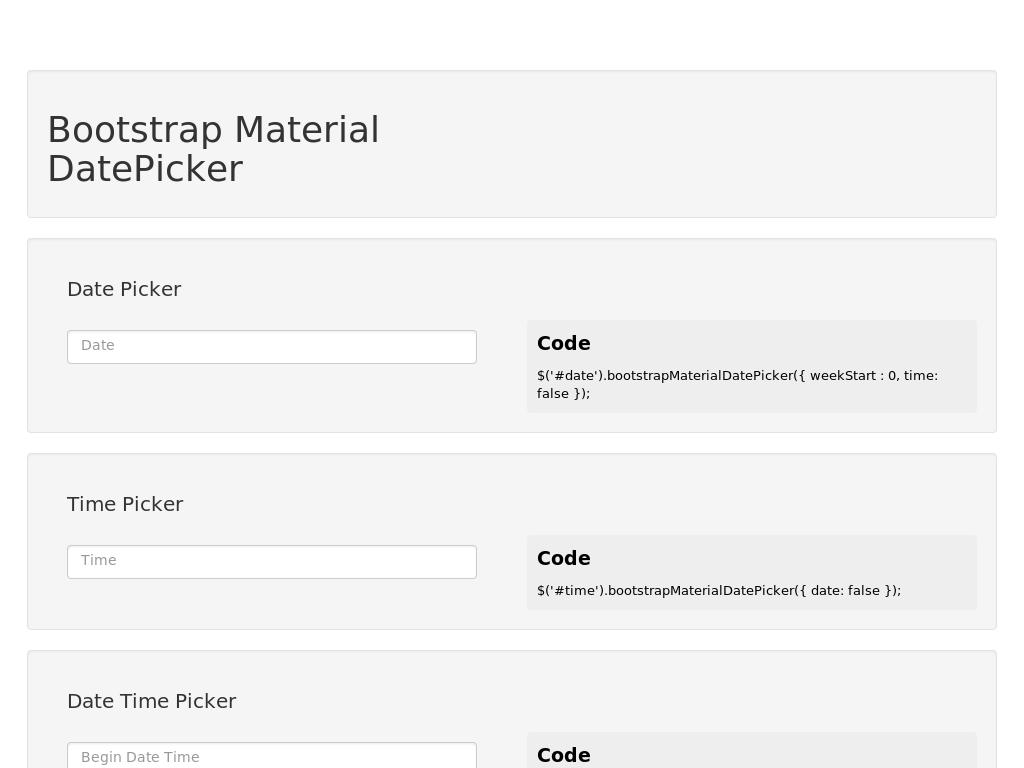 Bootstrap Material DatePicker - Улучшение