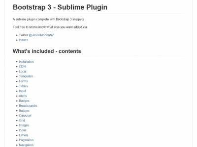 Bootstrap 3 for Sublime Text 2/3