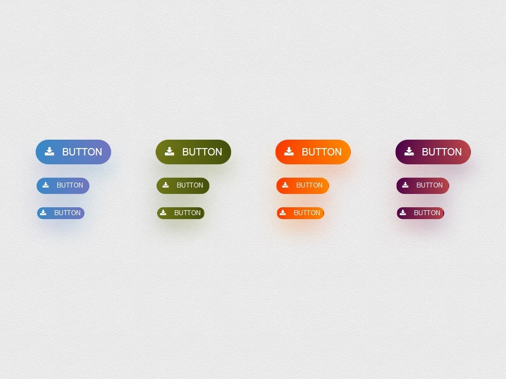 Кнопки Bootstrap 3 с blur эффектом размытия, изменён стандартный вид и цвета, предоставлены все 4 размера кнопок.
