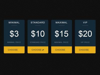 4 Blocks pricing table Bootstrap