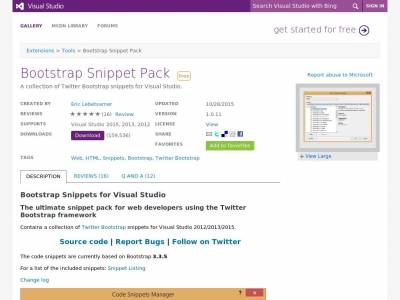 Bootstrap Snippets for Visual Studio