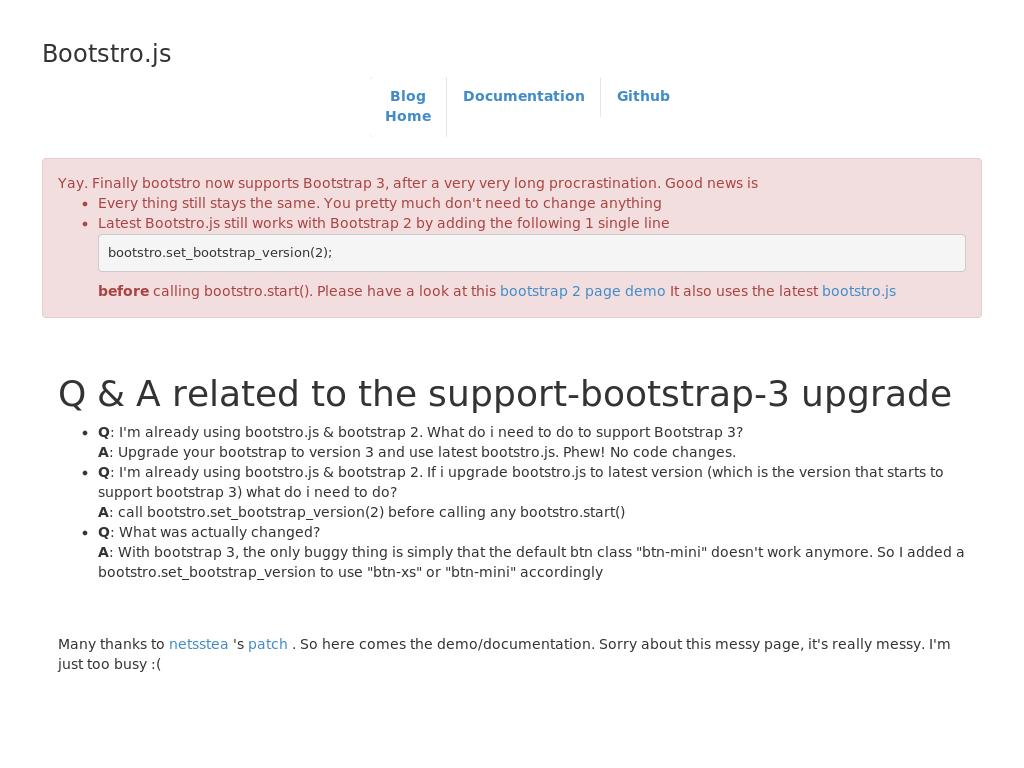Bootstro.js - Улучшение